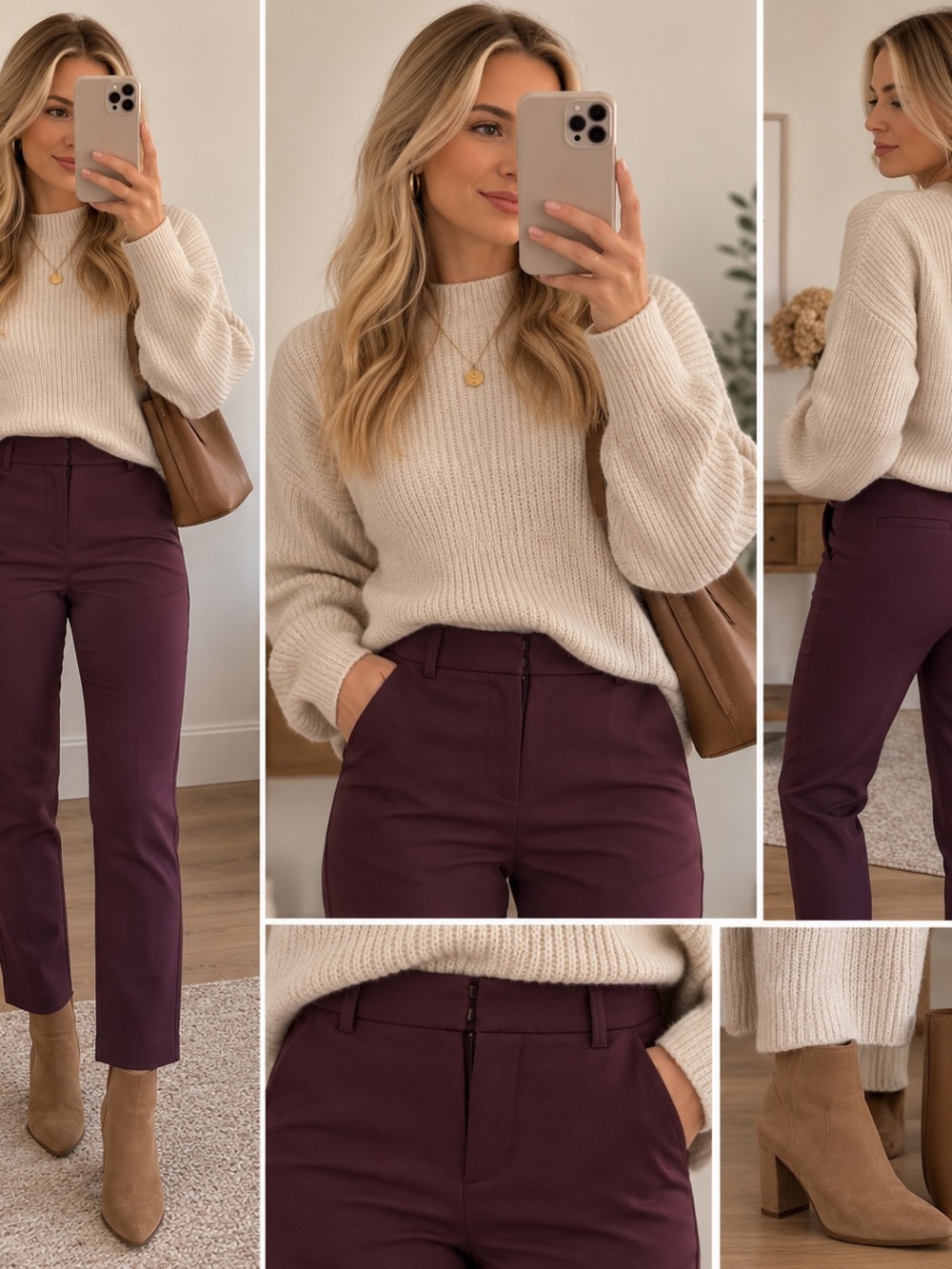 Old Navy Plum Cropped Straight-Leg Pants